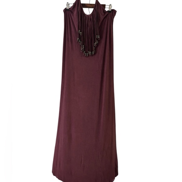 POL Halter Maxi Fringe Dress NWT - Picture 3 of 5